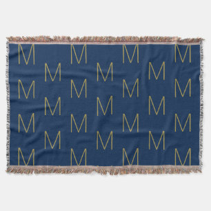 Monogramm gold navyblau kundenspezifischer Anfangs Decke