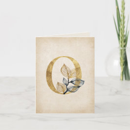 Monogramm, Gold und Schwarz, mit Blätter