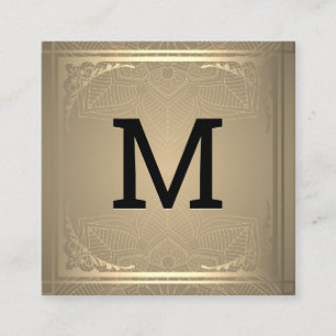Monogramm   Golddekorative Geschäfte am Grenzplatz Quadratische Visitenkarte
