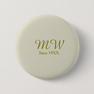 Monogramm golden seit 19XX Jahr Haferflocken Hochz Button