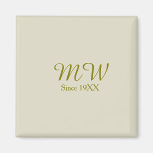 Monogramm golden seit 19XX Jahr Haferflocken Hochz Magnet