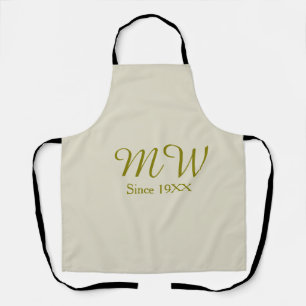Monogramm golden seit 19XX Jahr Haferflocken Hochz Schürze