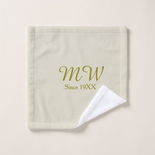 Monogramm golden seit 19XX Jahr Haferflocken Hochz Waschlappen