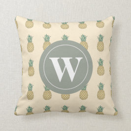 Monogramm-goldene Ananas Kissen