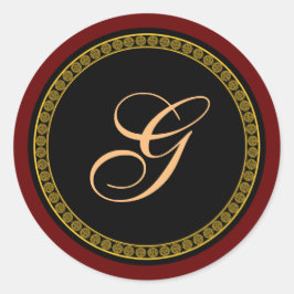 Monogramm-goldene Schrift "G" Runder Aufkleber