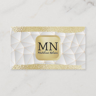 Monogramm   Goldfolie gebürstet   Moderne Geometri Visitenkarte