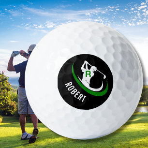 Monogramm Golfer Men, personalisierter Name Golfball