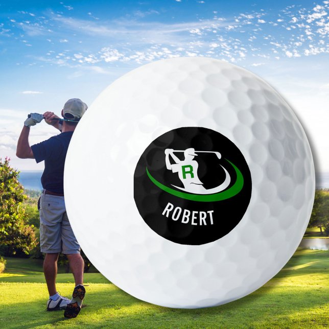Monogramm Golfer Men, personalisierter Name Golfball (Von Creator hochgeladen)