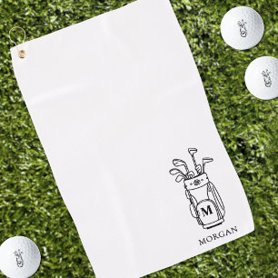 Monogramm-Golftasche Golfhandtuch