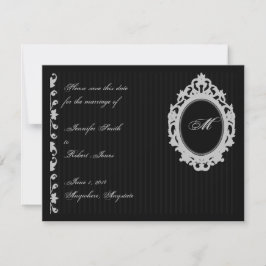 Monogramm Gothic-Rahmen Save the Date