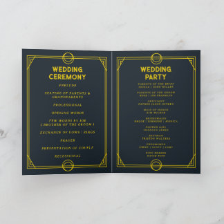monogramm gothisch faltbare Hochzeitskarte Programm