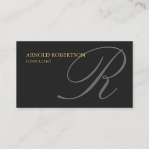 Monogramm Grau Gold Berater Visitenkarte