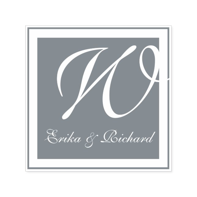 Monogramm Grau Permastempel (Design)