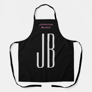 Monogramm Grau Schwarz Modernes Minimalistisch Schürze