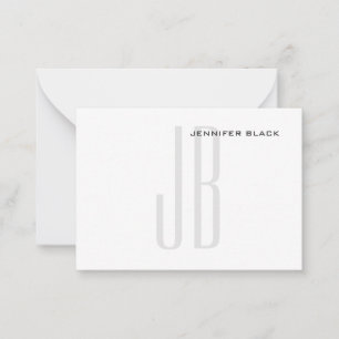 Monogramm Grau Schwarz-weiß Modernes Minimalistisc Mitteilungskarte