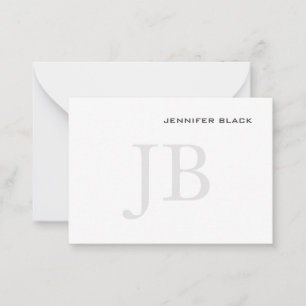 Monogramm Grau Schwarz-weiß Modernes Minimalistisc Mitteilungskarte