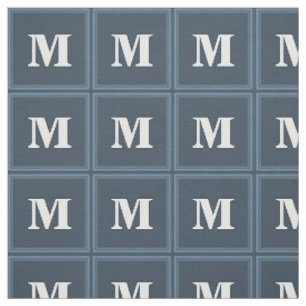 Monogramm graublaue Streifen Stoff