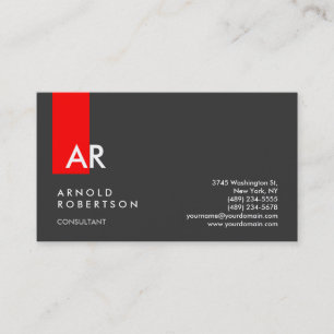 Monogramm-graue rote Streifen-Berater-Visitenkarte Visitenkarte