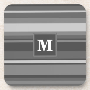 Monogramm graue Streifen Getränkeuntersetzer