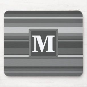 Monogramm graue Streifen Mousepad