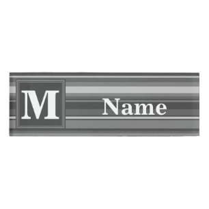 Monogramm graue Streifen Namenschild