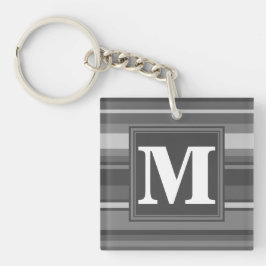 Monogramm graue Streifen Schlüsselanhänger