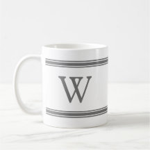 Monogramm Graustreifen personalisierte Mug