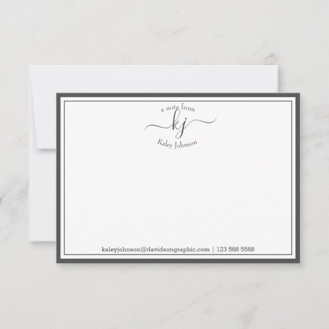 Monogramm grauweiß vom Schreibtisch der Karte (Vorderseite)