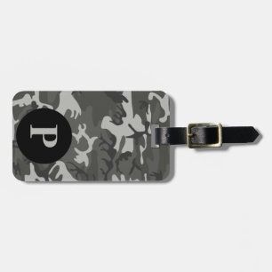 Monogramm Gray Military Camouflage Camouflage Circ Gepäckanhänger
