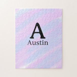 Monogramm Großbuchstabe männlich Name lila Pastell