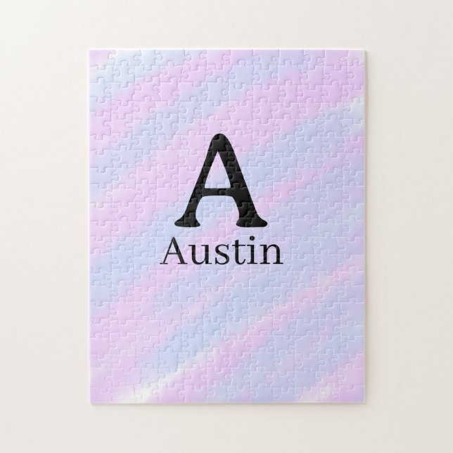 Monogramm Großbuchstabe männlich Name lila Pastell (Vertikal)