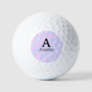 Monogramm Großbuchstabe männlich Name lila Pastell Golfball