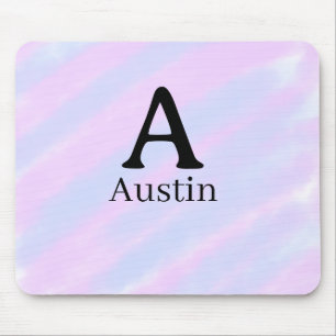 Monogramm Großbuchstabe männlich Name lila Pastell Mousepad