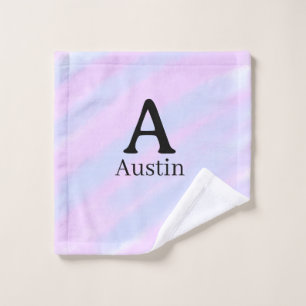 Monogramm Großbuchstabe männlich Name lila Pastell Waschlappen