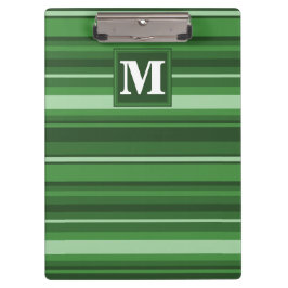 Monogramm grüne Streifen Klemmbrett