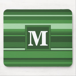Monogramm grüne Streifen Mousepad