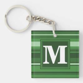 Monogramm grüne Streifen Schlüsselanhänger