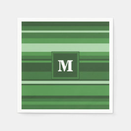 Monogramm grüne Streifen Serviette