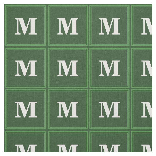 Monogramm grüne Streifen Stoff (Muster)