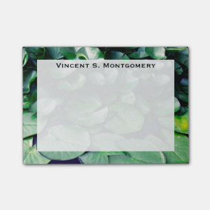 Monogramm Grüner Seerosenteich Post-it Klebezettel