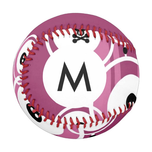 Monogramm Grunge Hintergrund Baseball (Vorderseite Links)