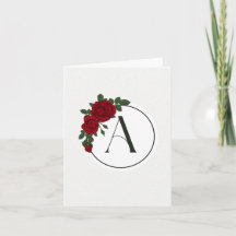 Monogramm-Grußkarte - Buchstabe A