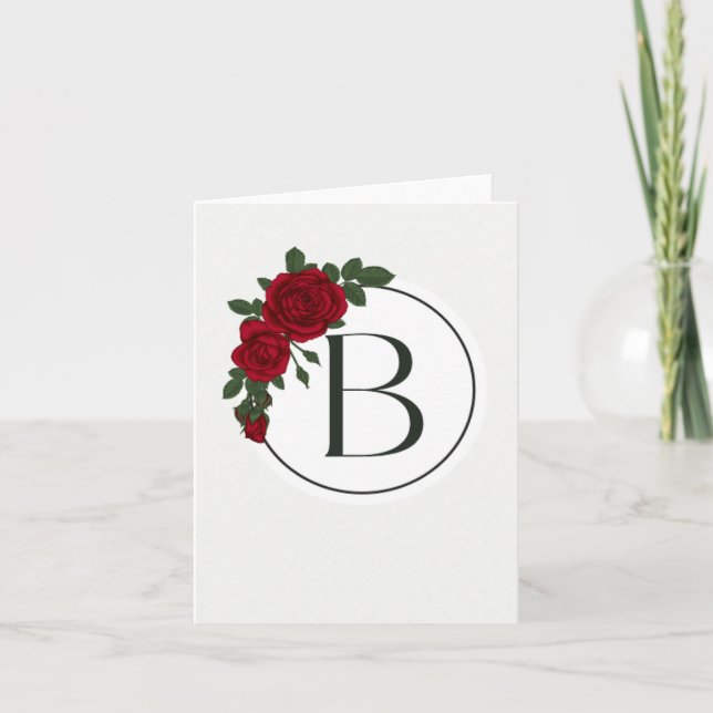 Monogramm-Grußkarte - Buchstabe B Karte (Vorderseite)