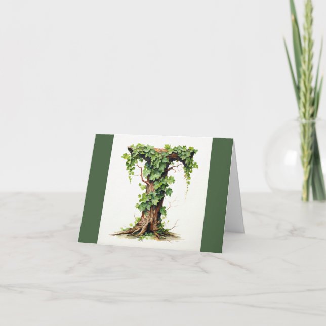 Monogramm-Grußkarte Karte (Vorderseite)