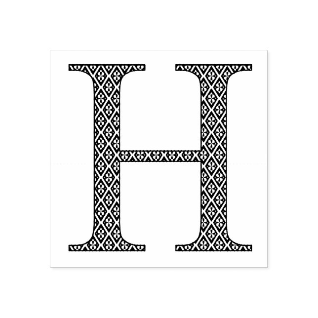 Monogramm H Gummistempel (Prägung)