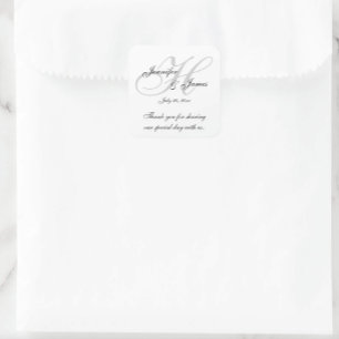 Monogramm H Hochzeits-Danke-Labels Aufkleber