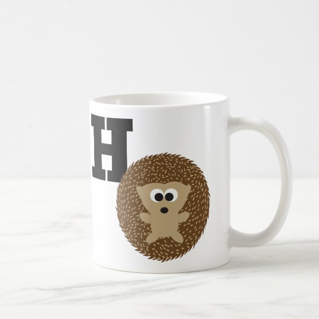 Monogramm H ist für Igel bestimmt. Kaffeetasse (Rechts)