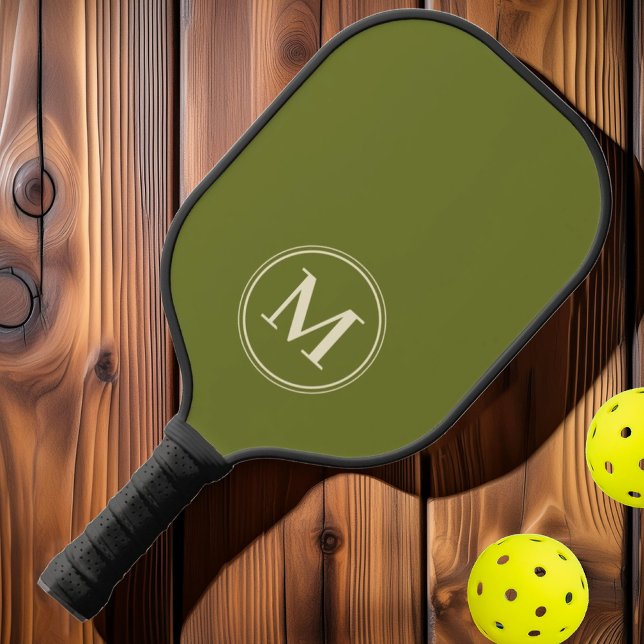 Monogramm Halbjahrhundert Solid Sweet Olive Color Pickleball Schläger (Von Creator hochgeladen)