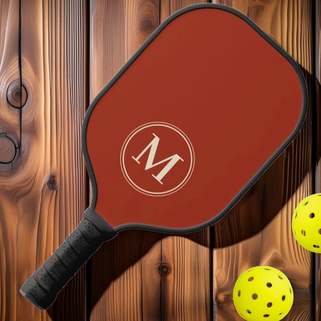 Monogramm Halbjahrs Solid Burnt Sienna Farbe Pickleball Schläger (Von Creator hochgeladen)