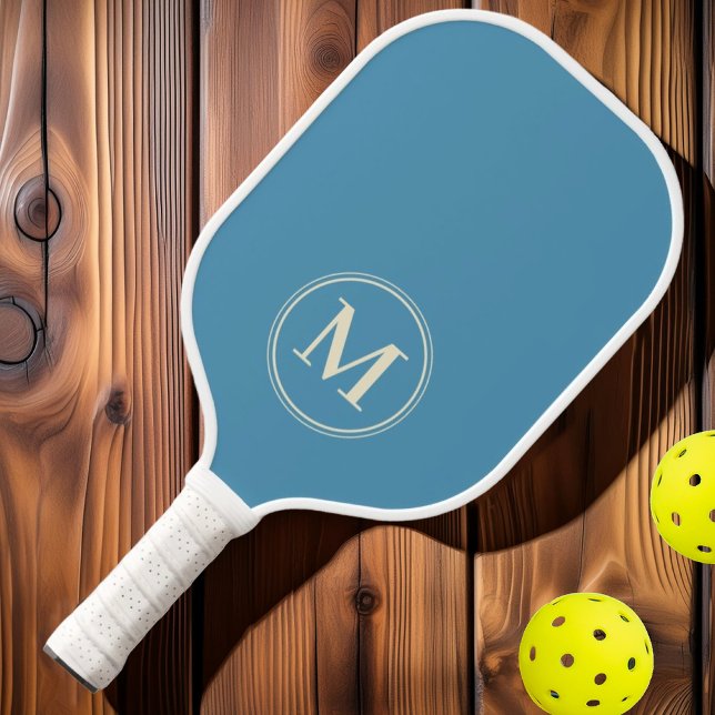 Monogramm Halbjahrsfarbe Aqua Splash Pickleball Schläger (Von Creator hochgeladen)
